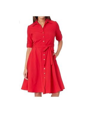 Sharagano Red Button-Down Dress NWOT #2628